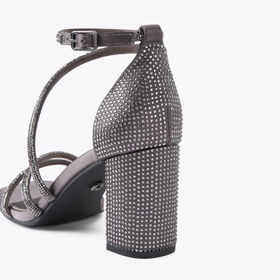 VENEZIA SANDAL Pewter High Block Heel by CARVELA