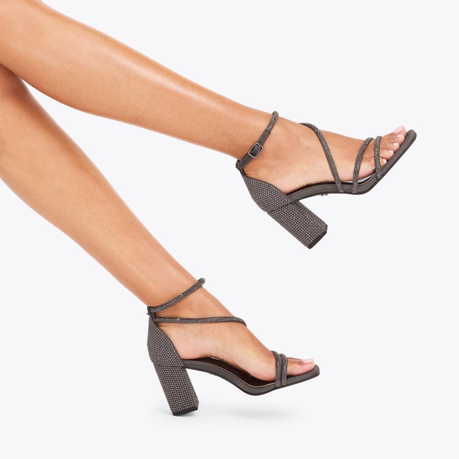 VENEZIA SANDAL Pewter High Block Heel by CARVELA