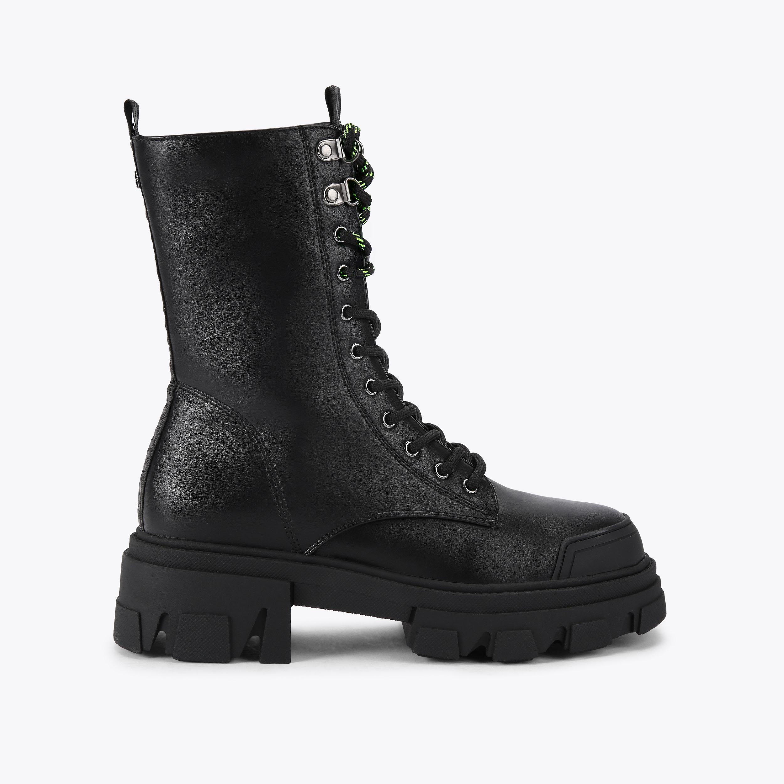TREKKER LACE UP3 Black Lace Up Boots by KG KURT GEIGER