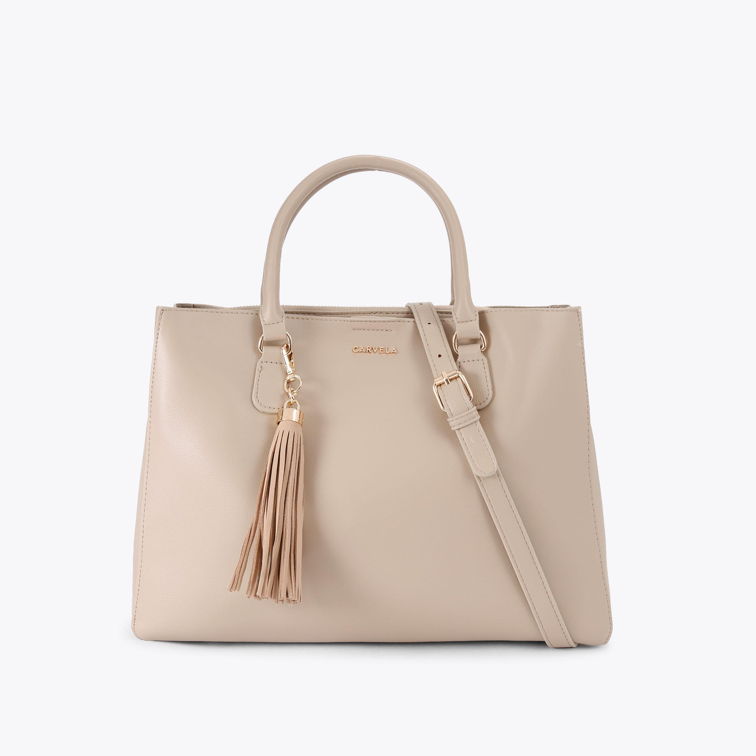 COMO LARGE TOTE Beige Leather Alternative Como by CARVELA