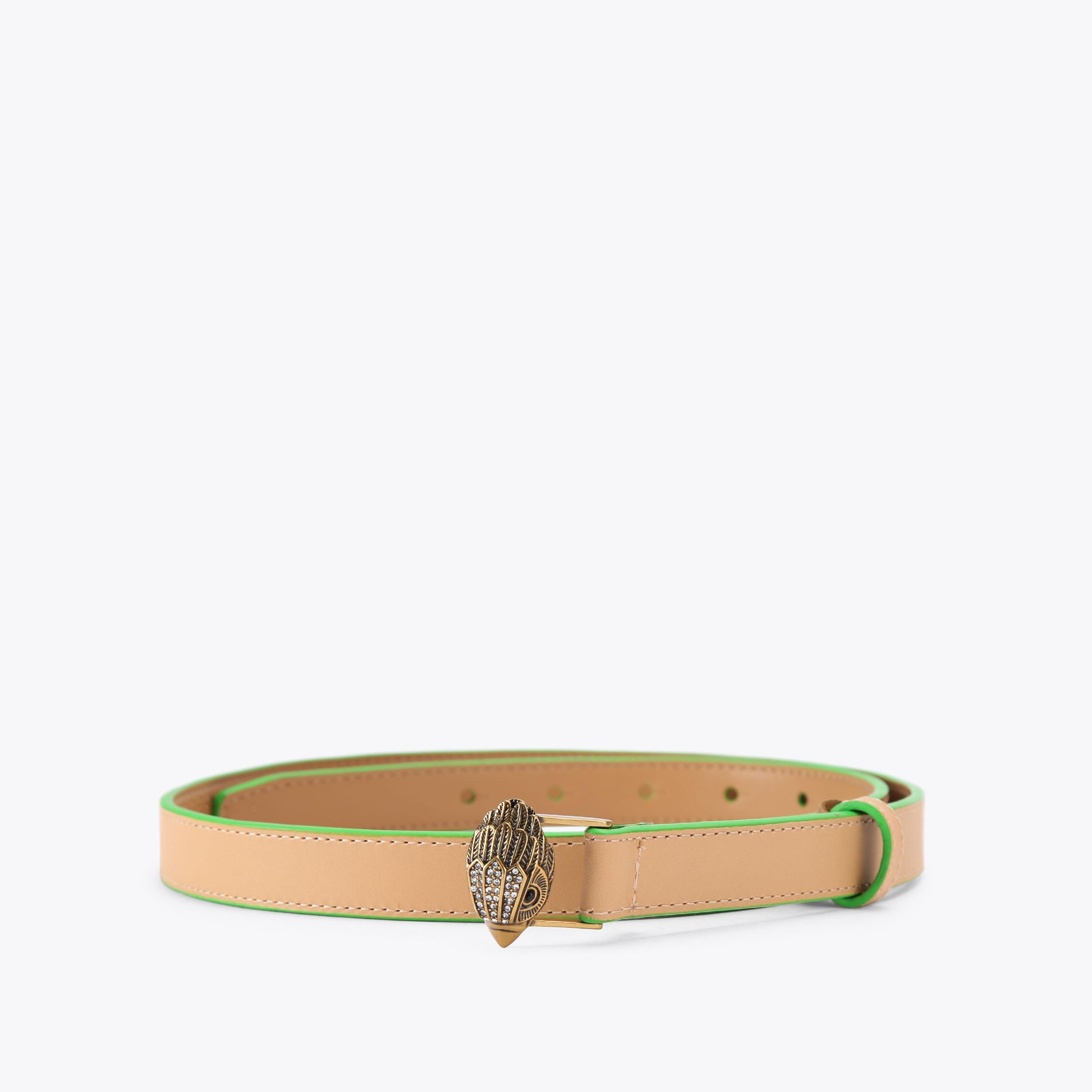 20 EAGLE BELT Beige Leather Belt by Kurt Geiger London
