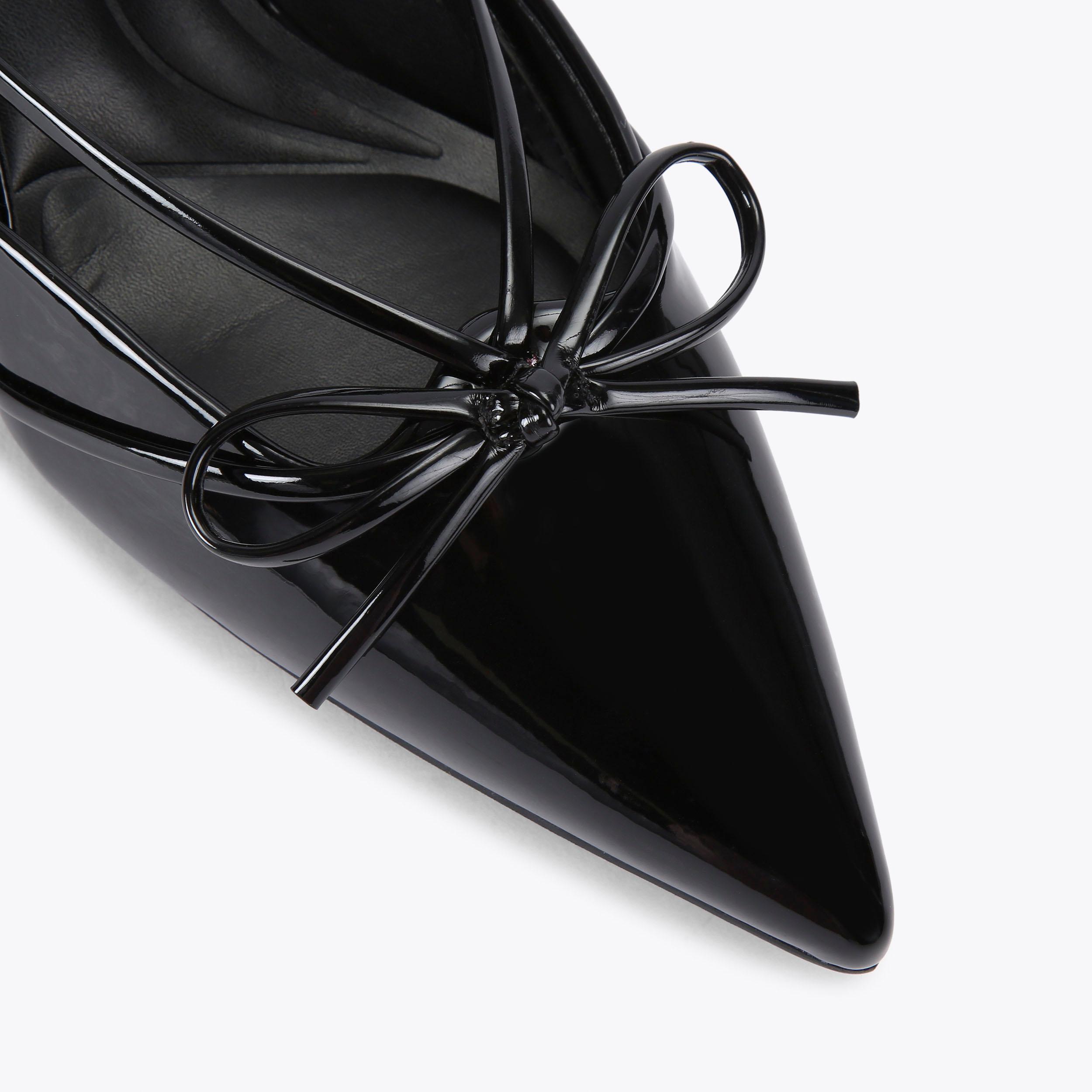 ABBOT Black Patent Leather Alternative Slingback Heel by KG KURT