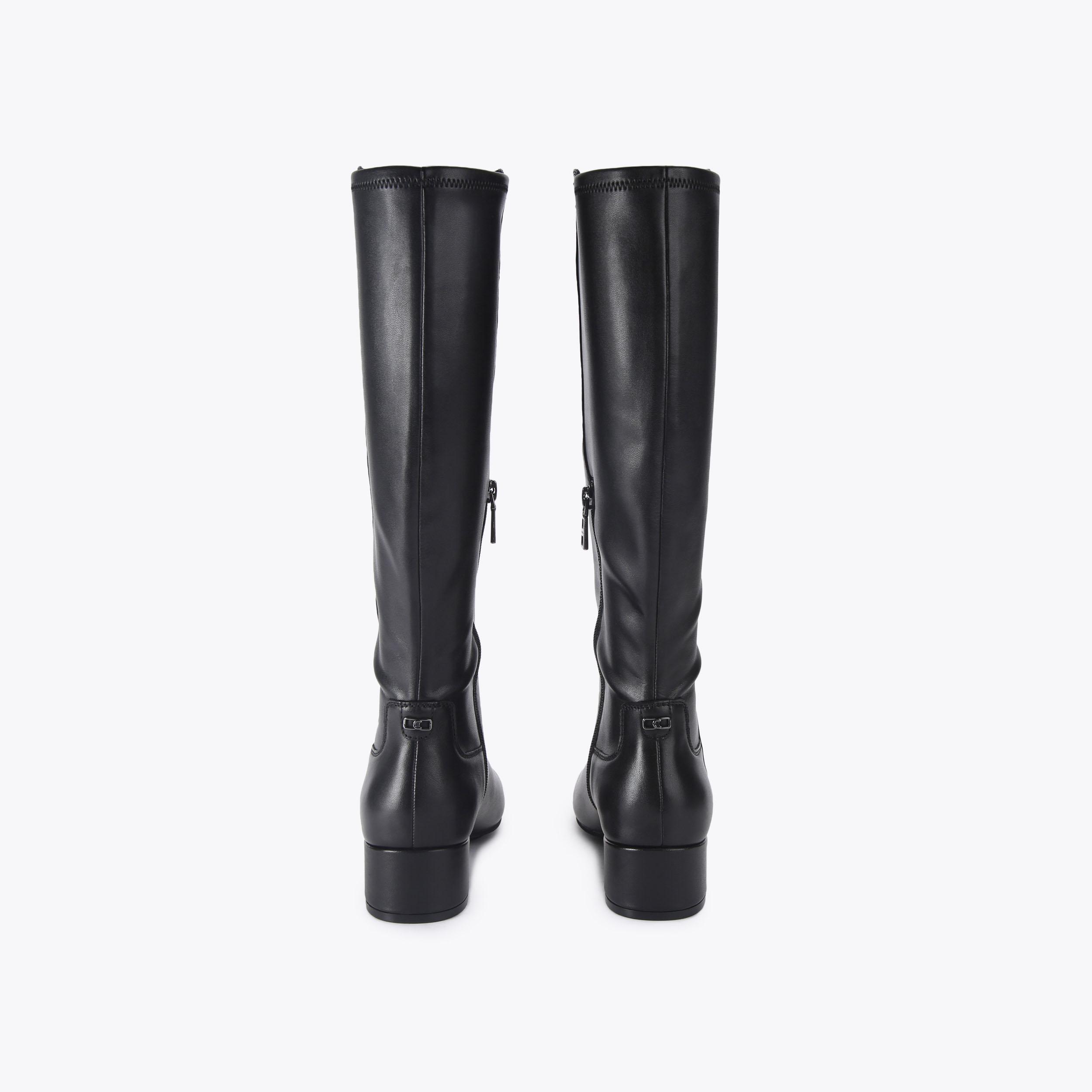 GAIA KNEE Black Leather Knee High Boot by CARVELA