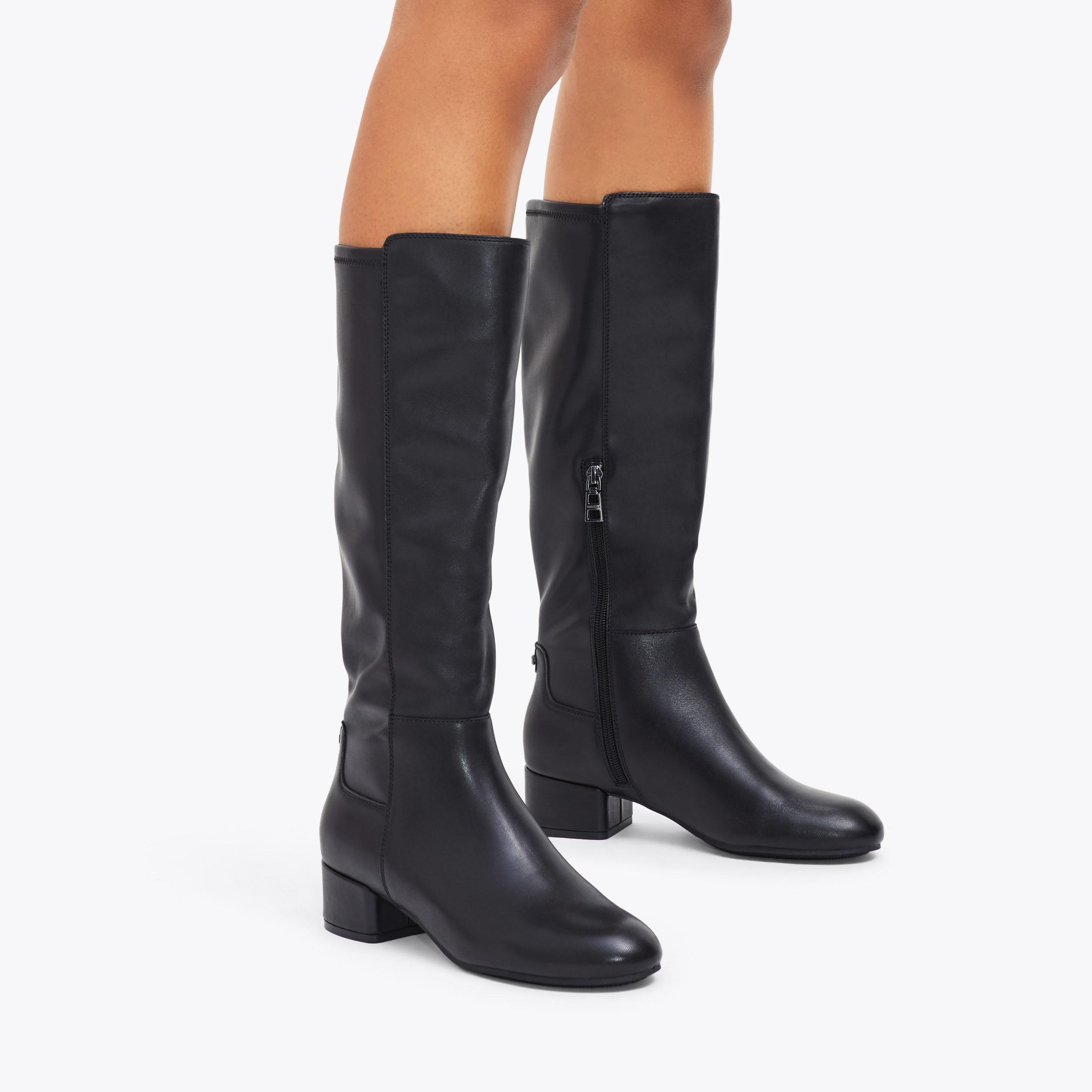 GAIA KNEE Black Leather Knee High Boot by CARVELA