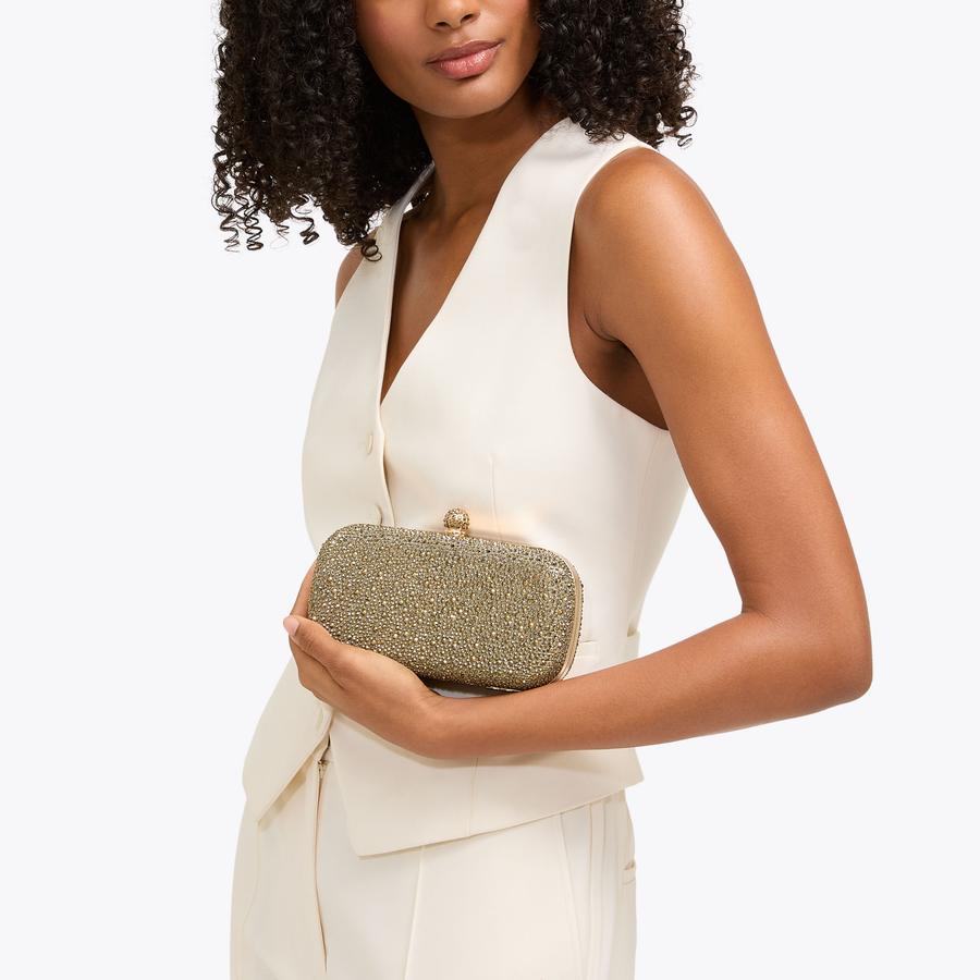 CECILIA HARD CLUTCH Bronze Crystal Clutch Bag by Carvela