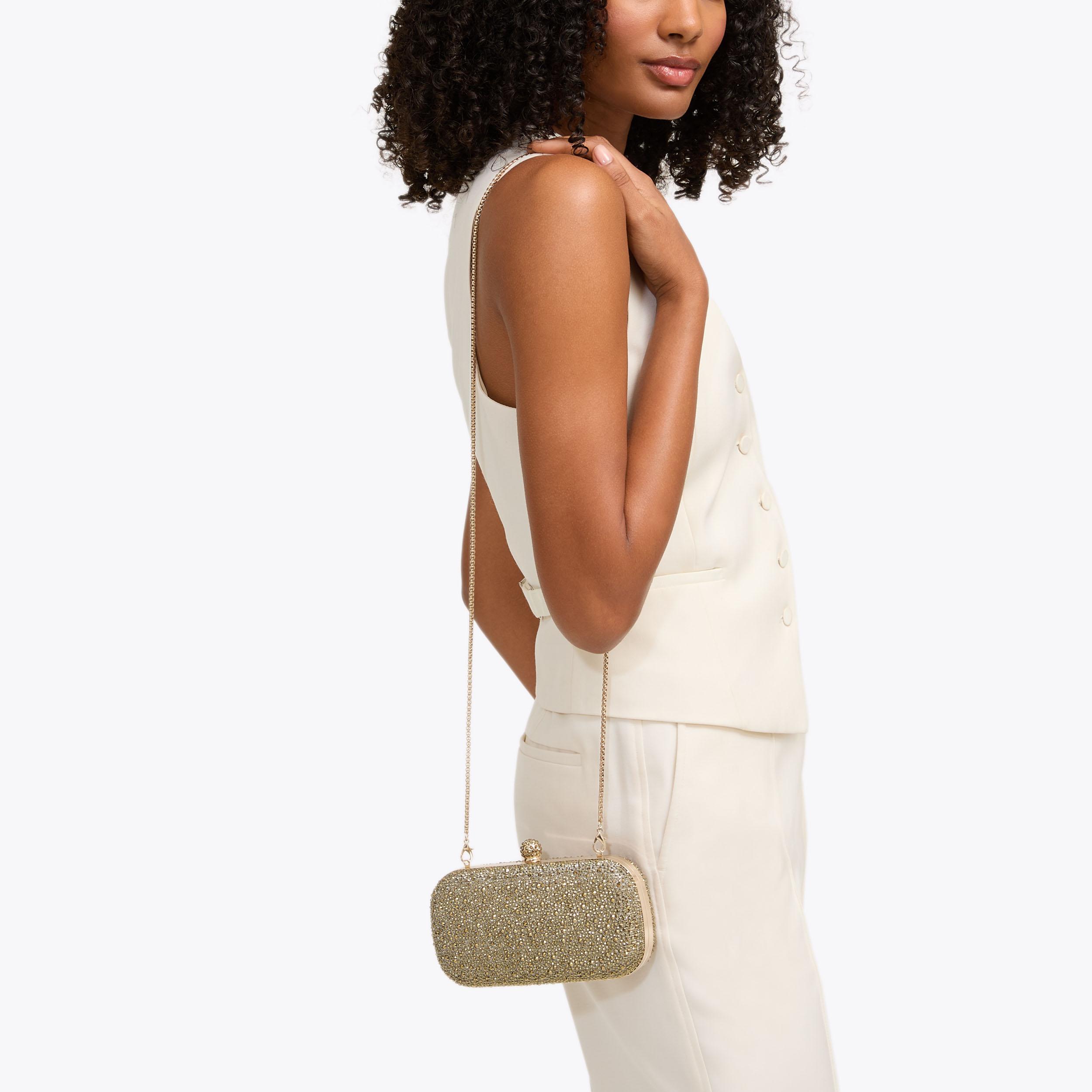 CECILIA HARD CLUTCH Bronze Crystal Clutch Bag by Carvela