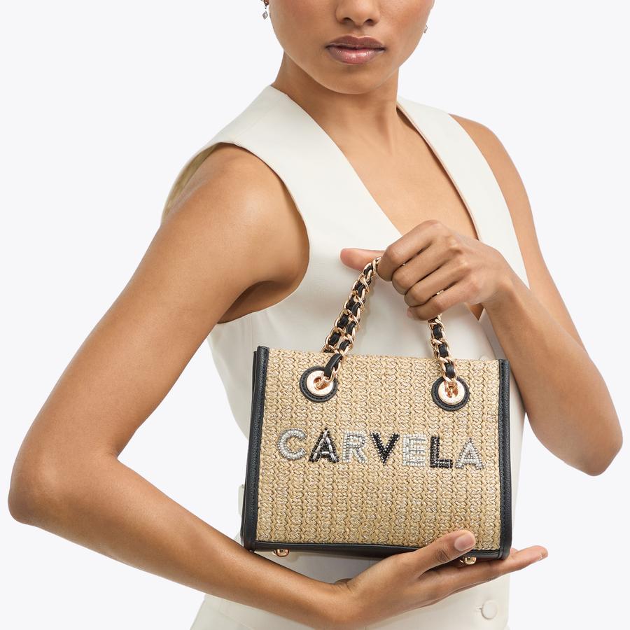 SORRENTO BEAD MICRO Black Beaded Micro Bag by Carvela