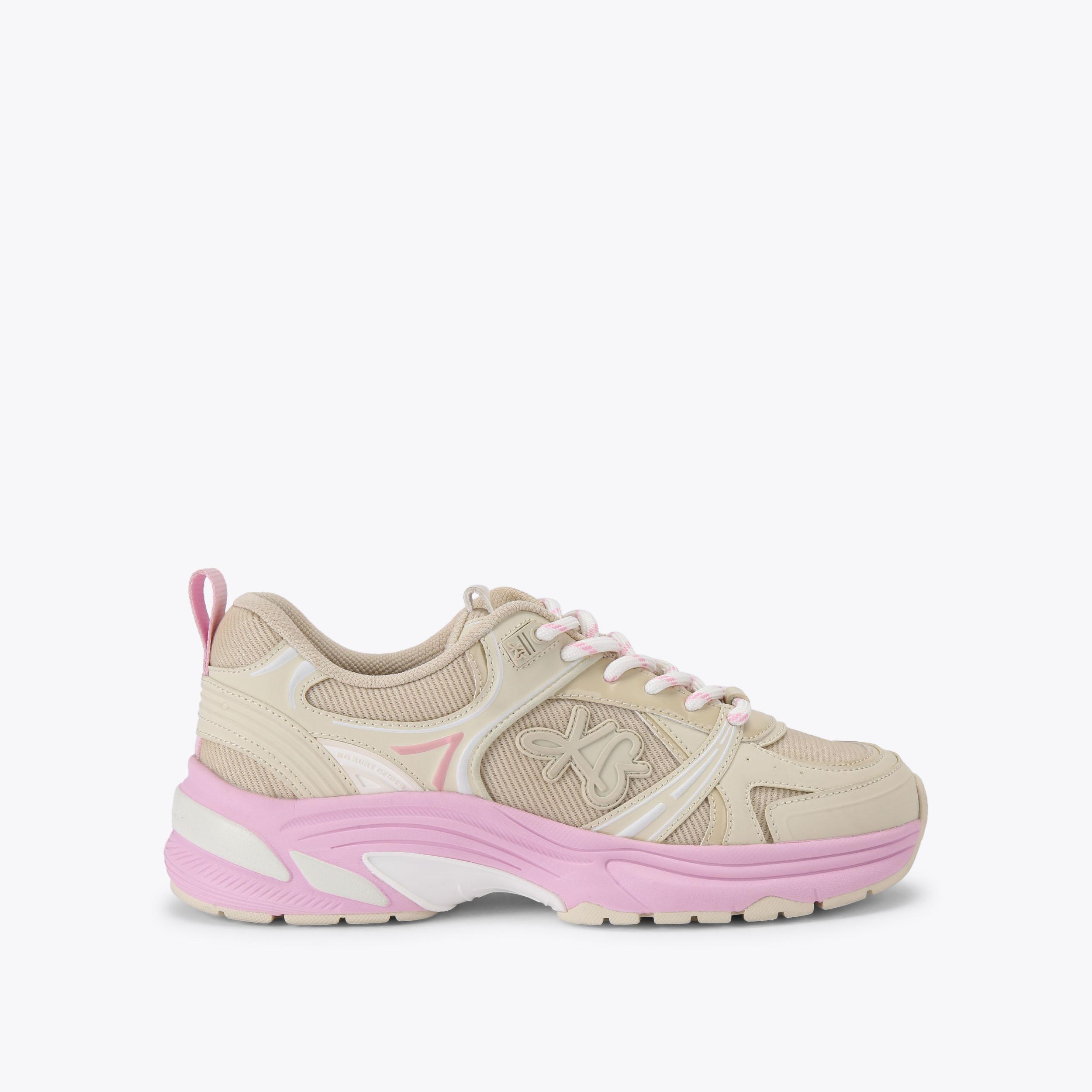 LEXIE Beige Mesh Lace Up Sneaker by KG Kurt Geiger