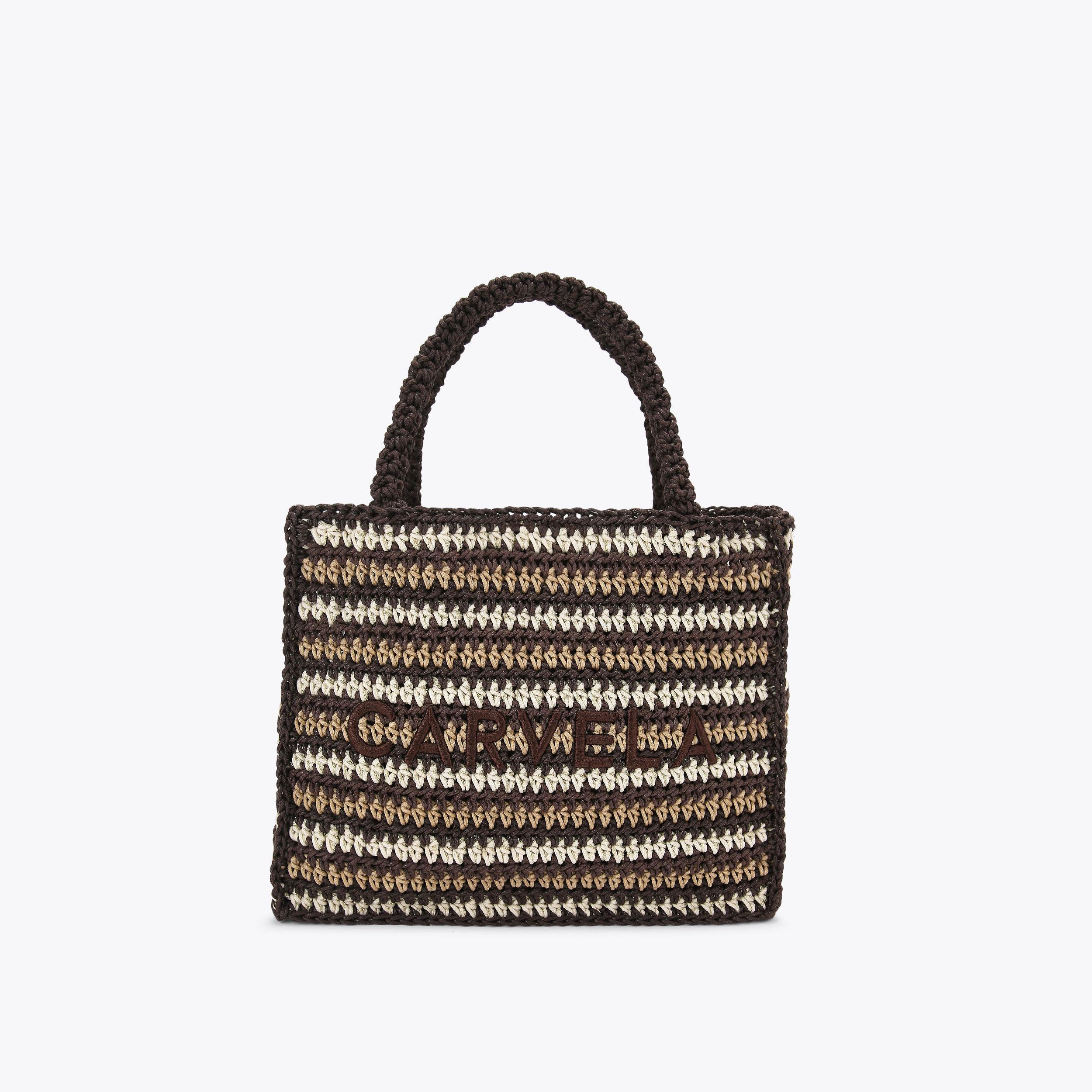 NOLA CROCHET TOTE Brown Other Silk Nola Crochet Tote Bag by Carvela