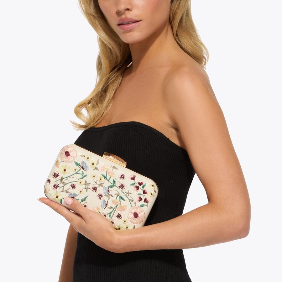 ARIA BAG White Leather Clutch Bag by KG Kurt Geiger