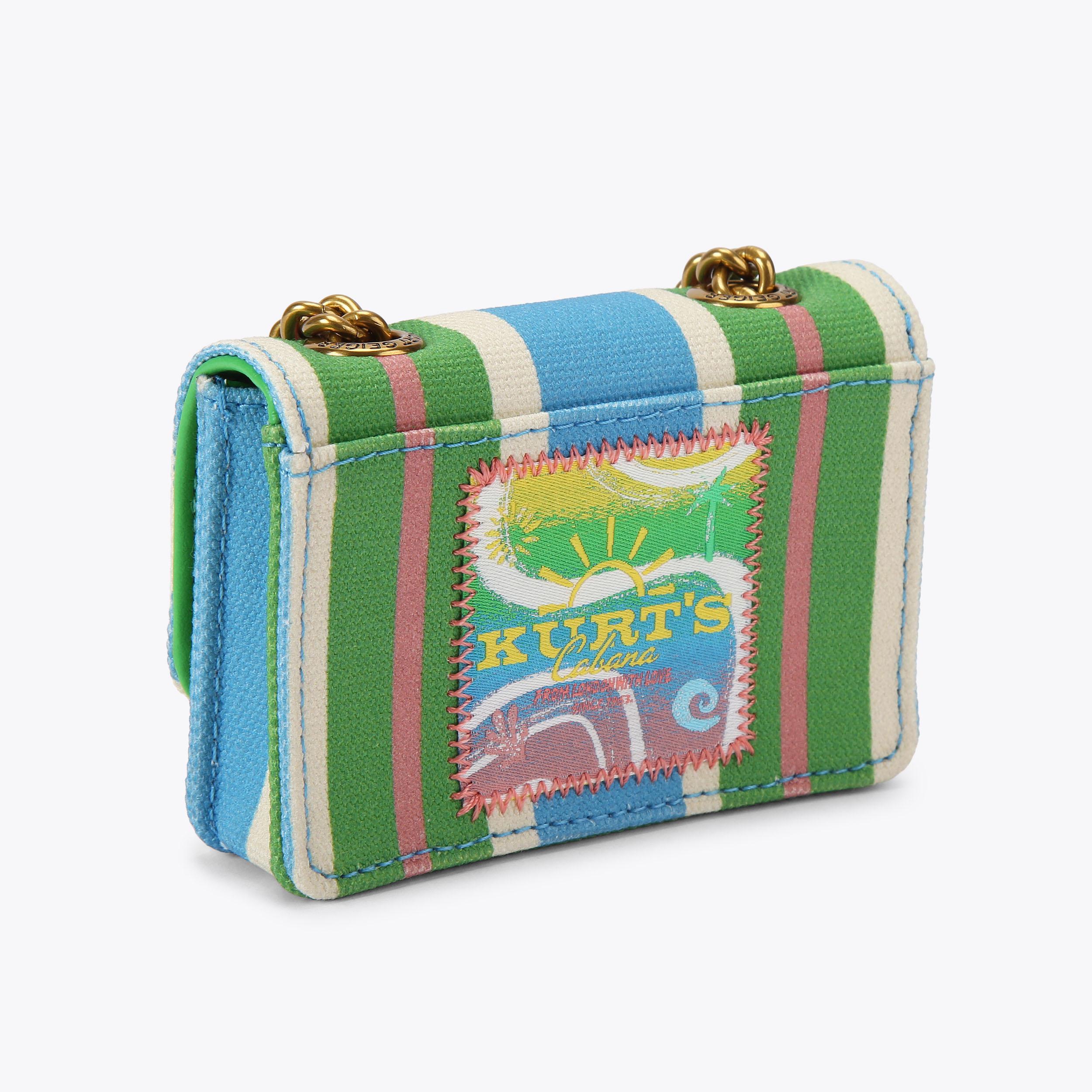 KC MICRO KURT Striped Canvas Fabric Mini Bag by Kurt Geiger London