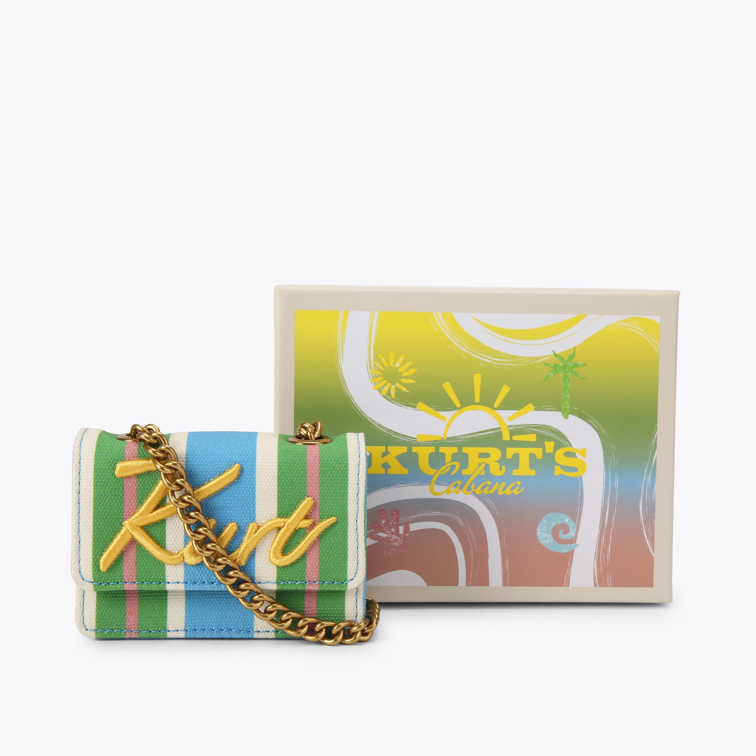 KC MICRO KURT Striped Canvas Fabric Mini Bag by Kurt Geiger London