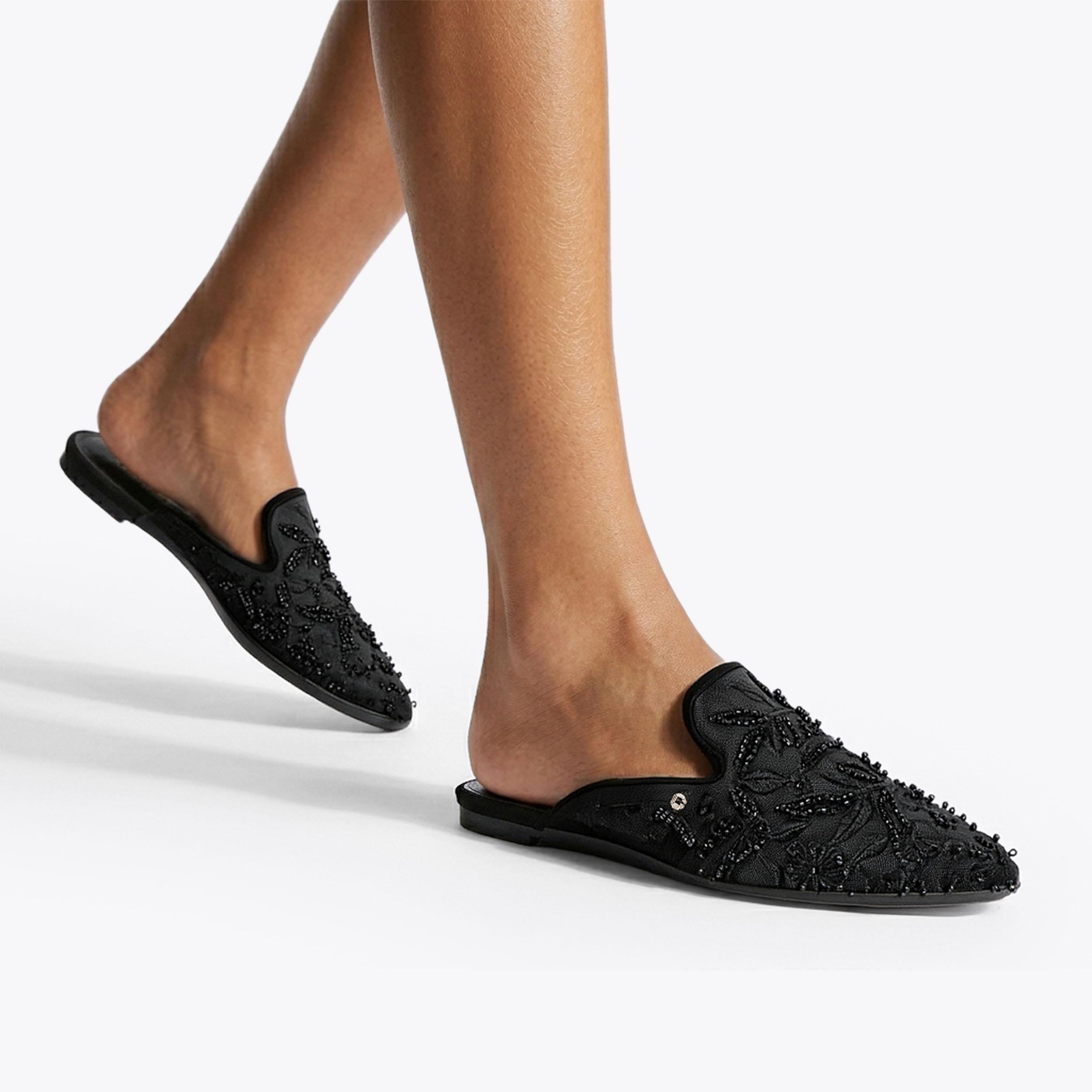 EVELINA LACE MULE Black Mesh Mule by Carvela