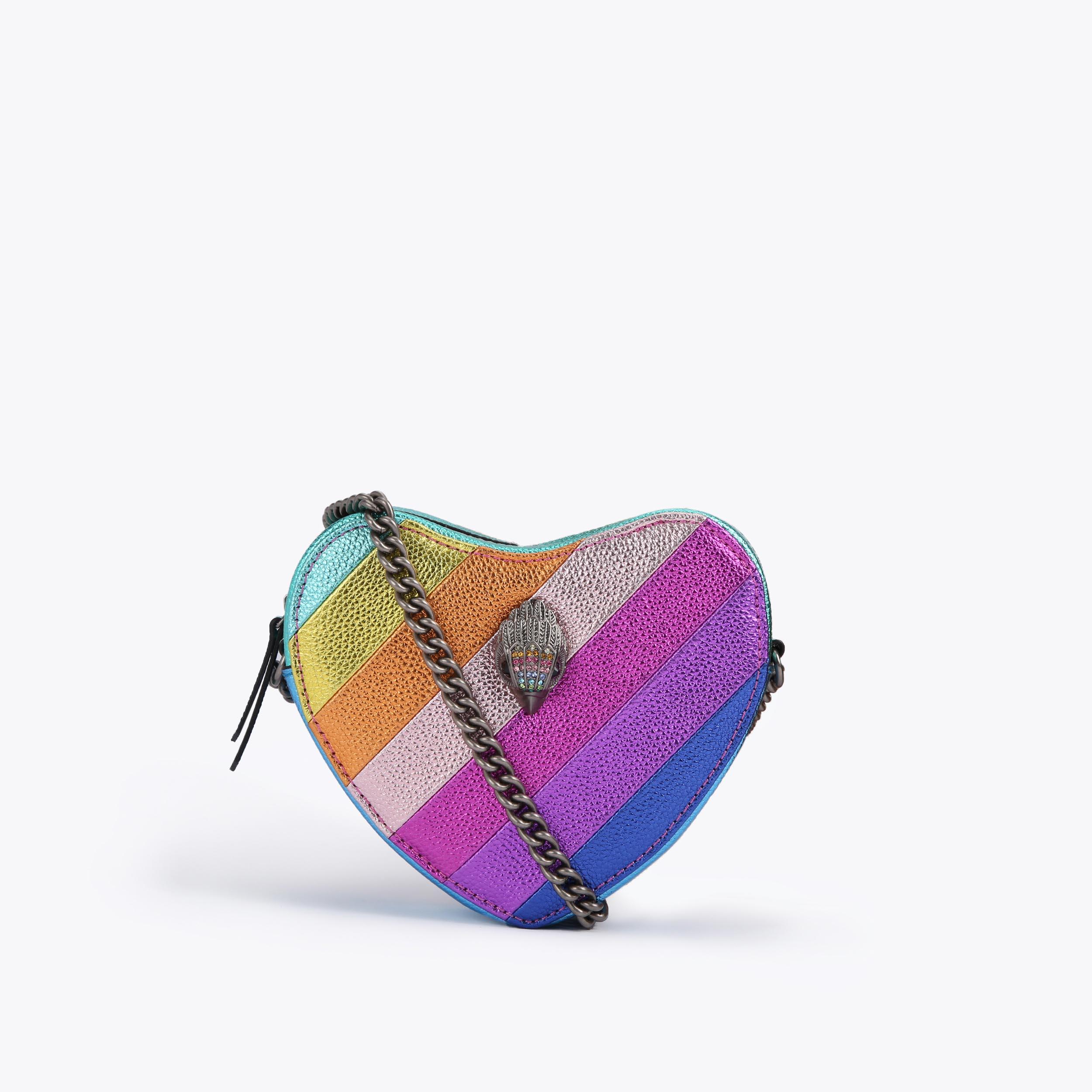 KENSINGTON HEART X BODY Rainbow Heart Leather Cross Body Purse by KURT