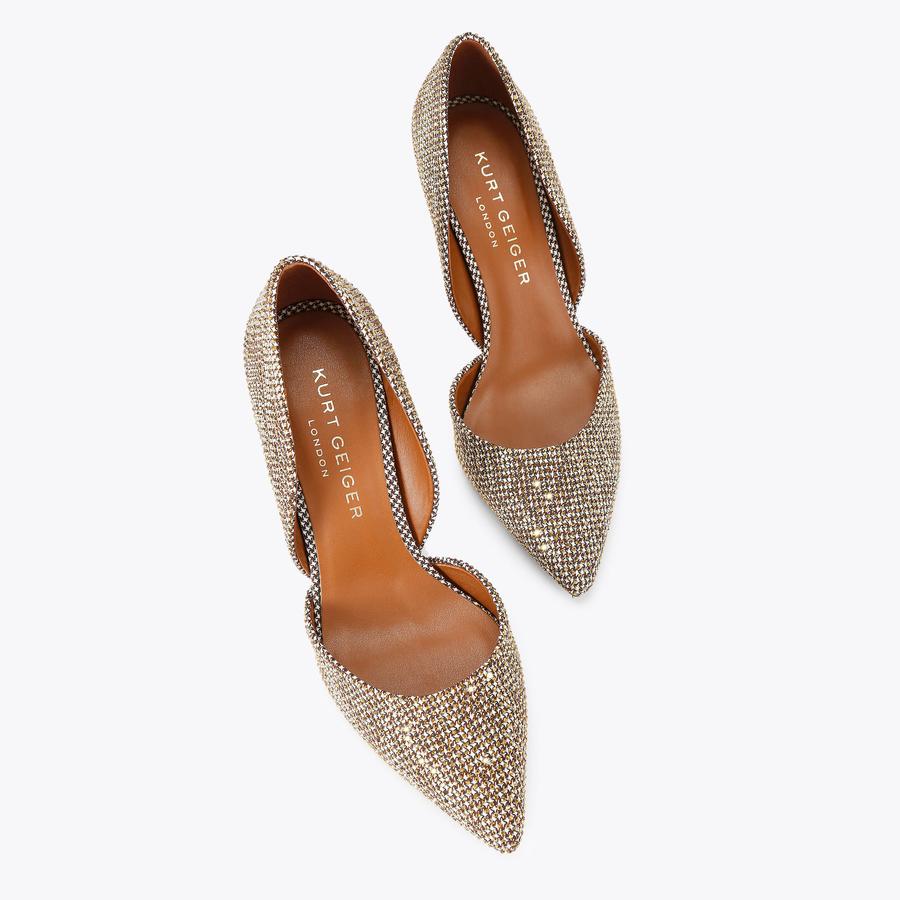 BOND 90 Beige Fabric Heels by KURT GEIGER LONDON