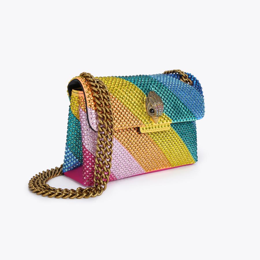FABRIC MINI KENSINGTON BG Rainbow Jewelled Cross Body Purse by KURT GEIGER LONDON