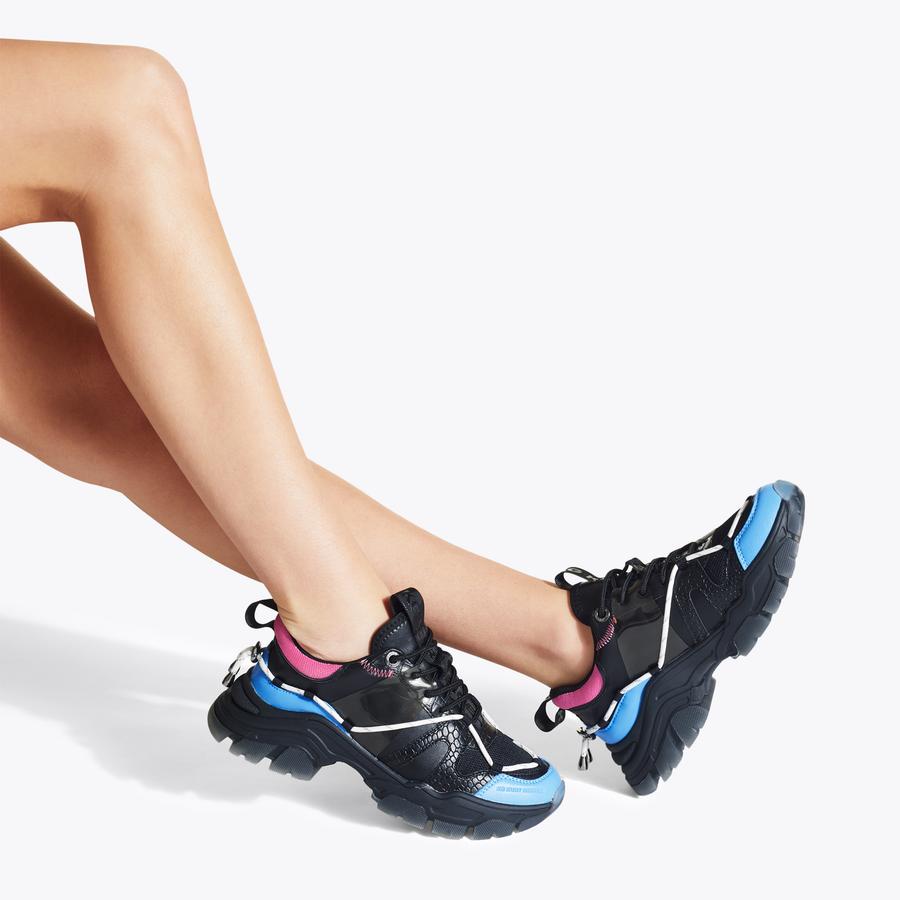 LIMITLESS Black Combination Toggle Tie Sneakers by KG KURT GEIGER