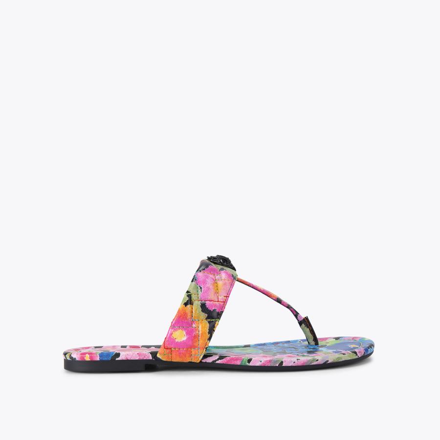 KENSINGTON T-BAR SANDAL Floral Printed Flip Sandal by KURT GEIGER