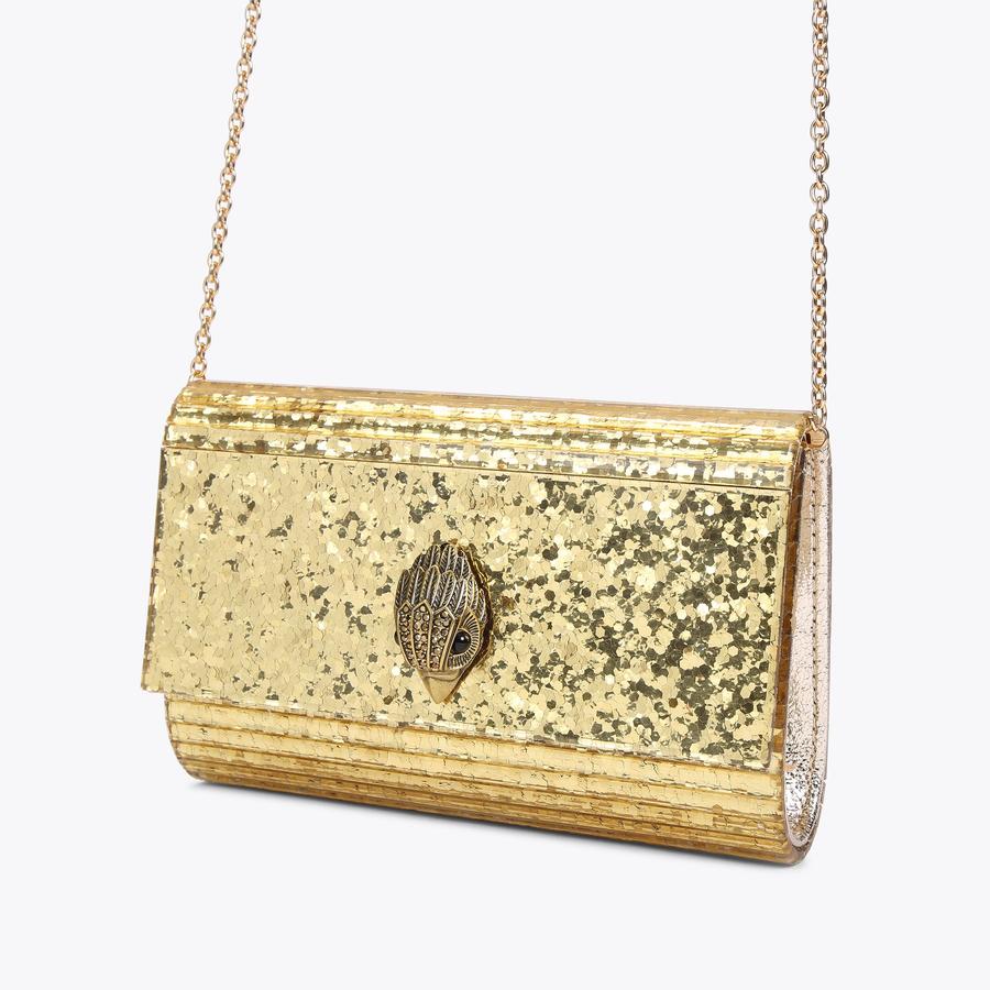 Gold clutch with strap sale