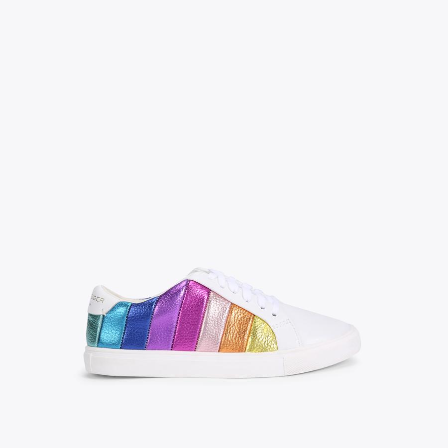靴 SMALL GOOD THINGS MINI LANE STRIPE Junior Kids Rainbow Stripe Leather Sneaker