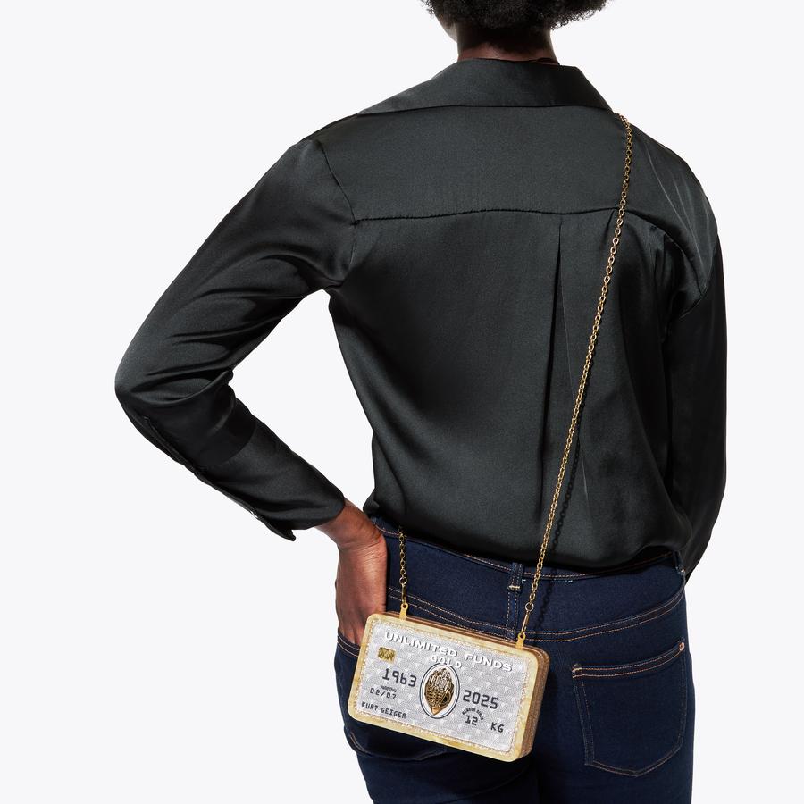 CREDIT CARD CLUTCH Gold Credit Card Clutch by KURT GEIGER LONDON