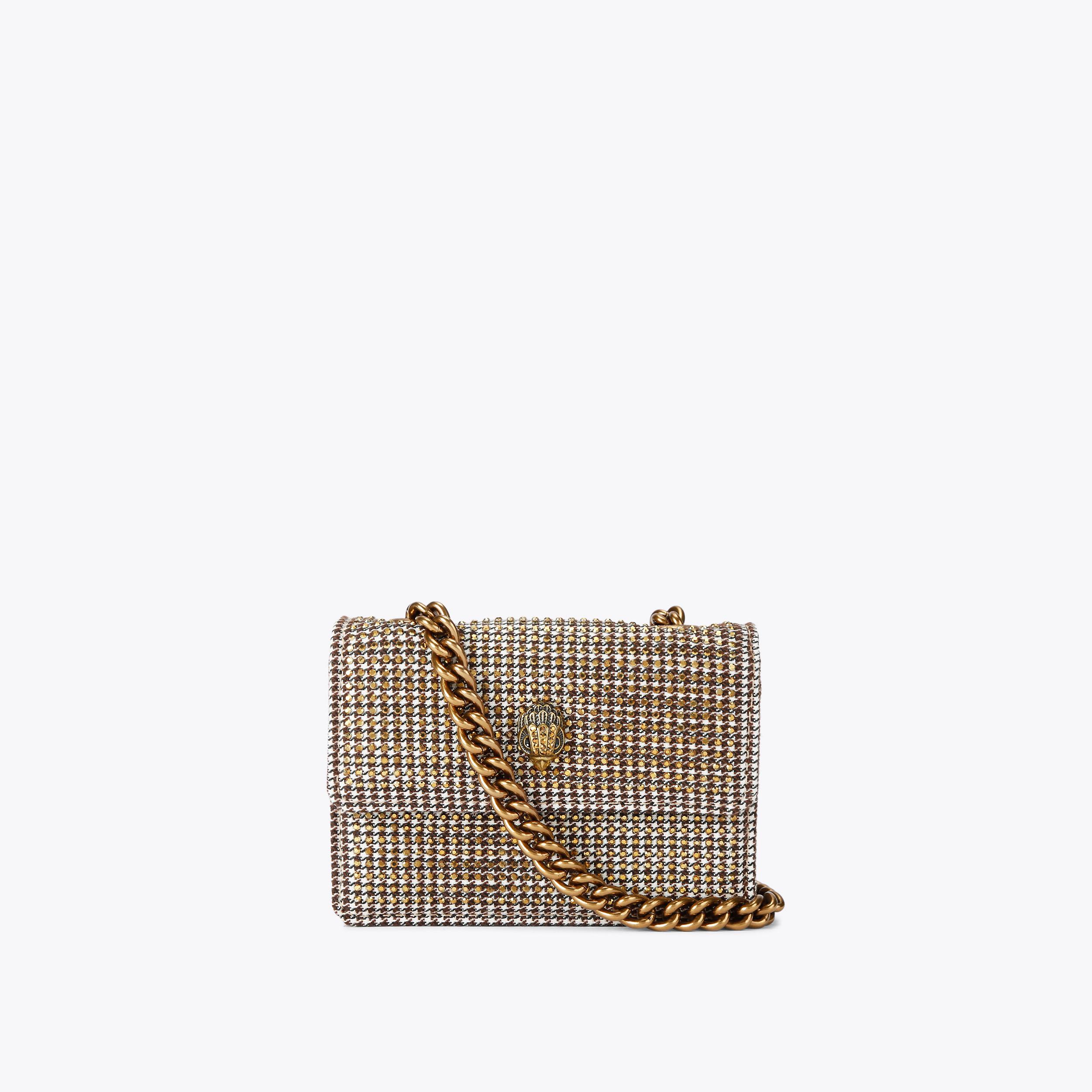 katy☆ページ MICRO KENSINGTON Beige Crystal Cross Body Bag by KURT GEIGER