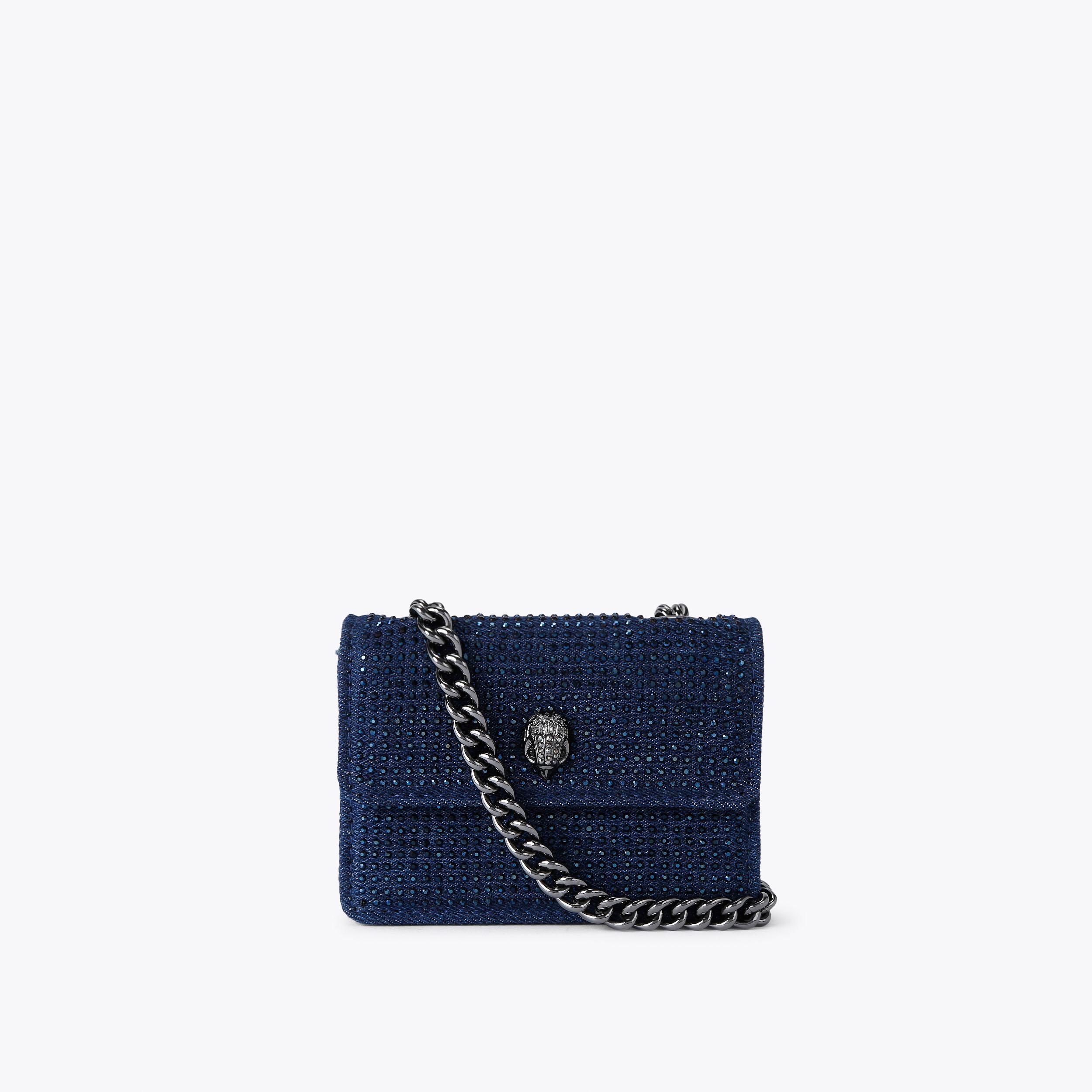 MICRO KENSINGTON Denim Crystal Cross Body Bag by KURT GEIGER LONDON