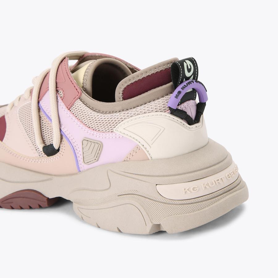 LENNOX Taupe Lace Up Sneaker by KG KURT GEIGER