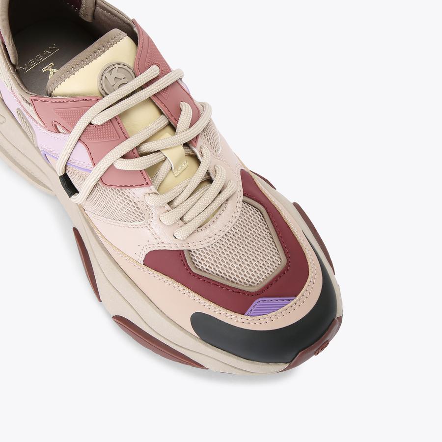 LENNOX Taupe Lace Up Sneaker by KG KURT GEIGER