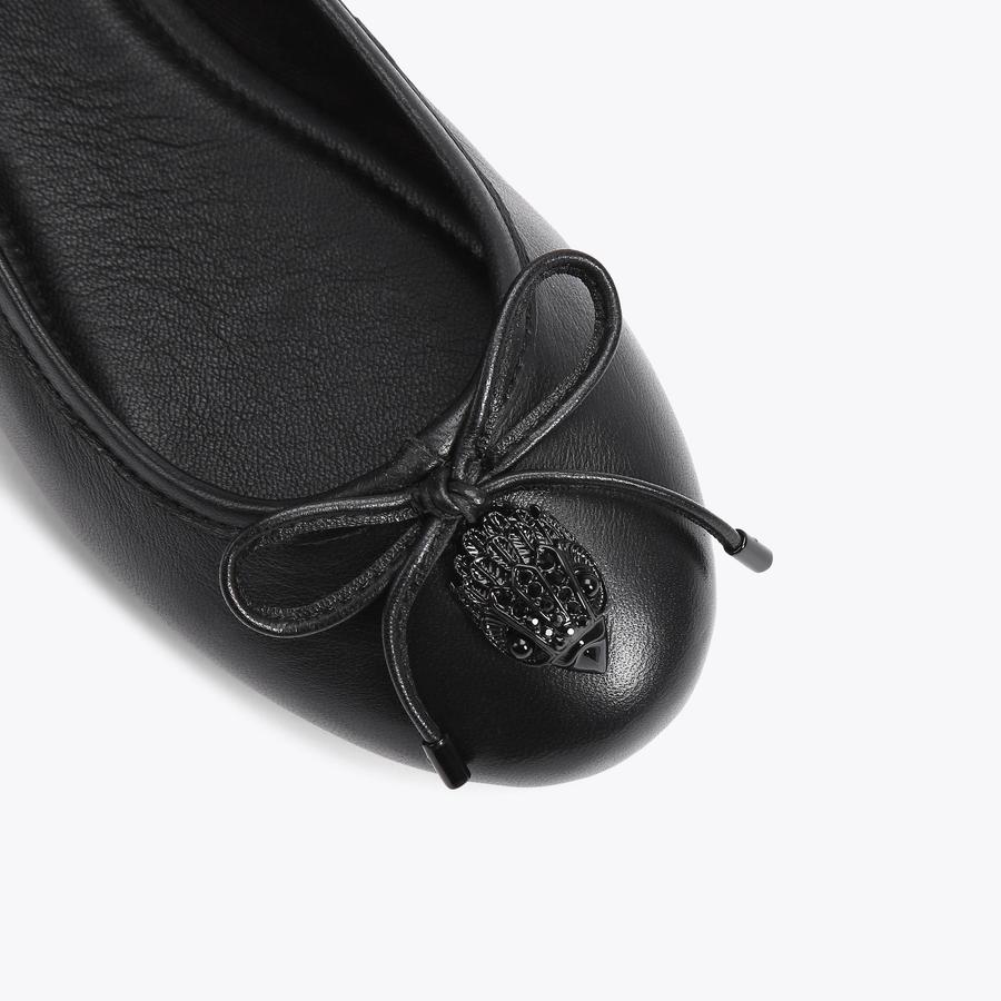 EAGLE BALLERINA Black Slip On Soft Flat Shoes by KURT GEIGER LONDON