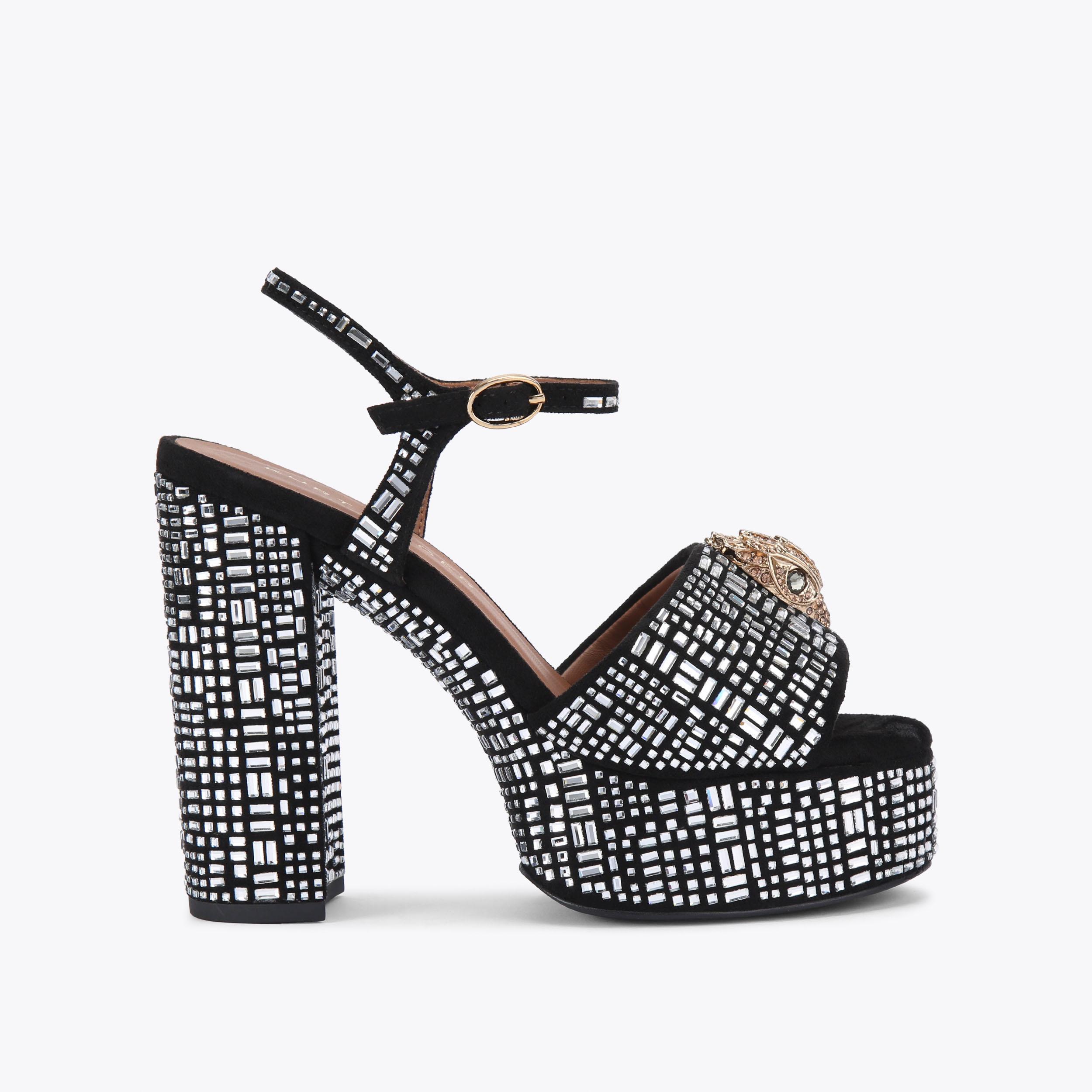 KENSINGTON PLATFORM SDL Black Crystal Platform Heel by KURT GEIGER LONDON