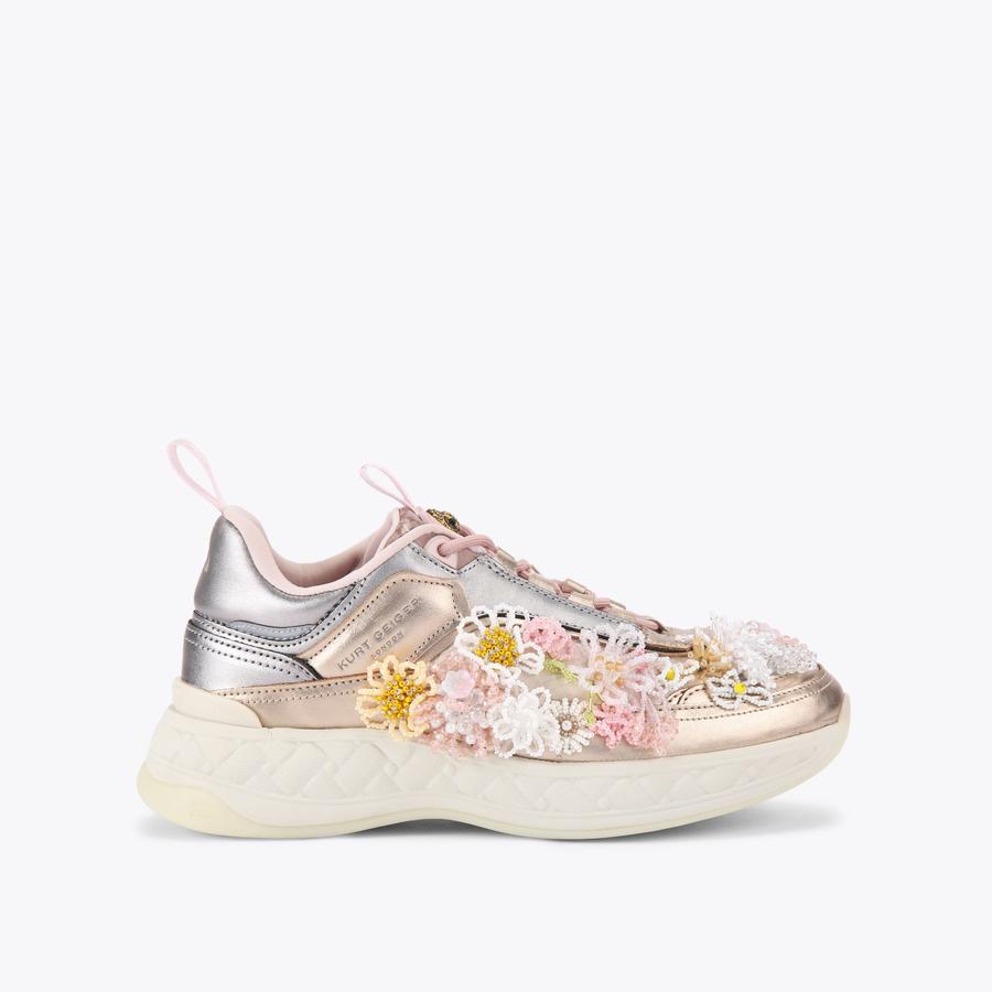KENSINGTON SNEAKER Floral Beaded Sneaker by KURT GEIGER LONDON