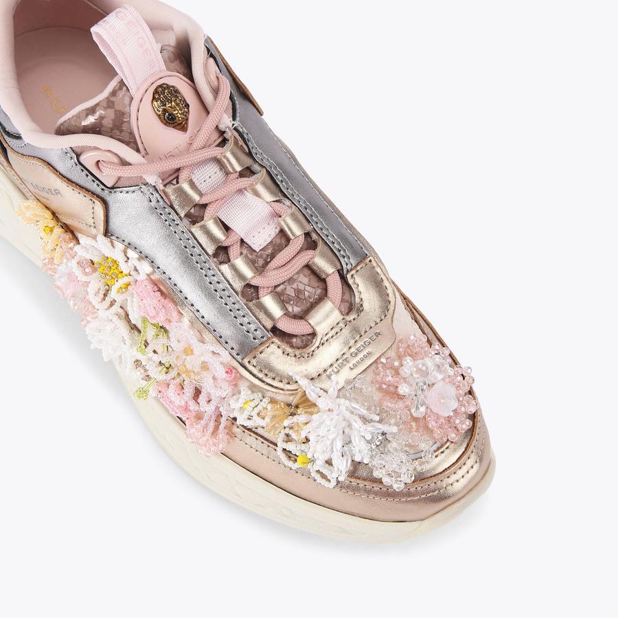 KENSINGTON SNEAKER Floral Beaded Sneaker by KURT GEIGER LONDON