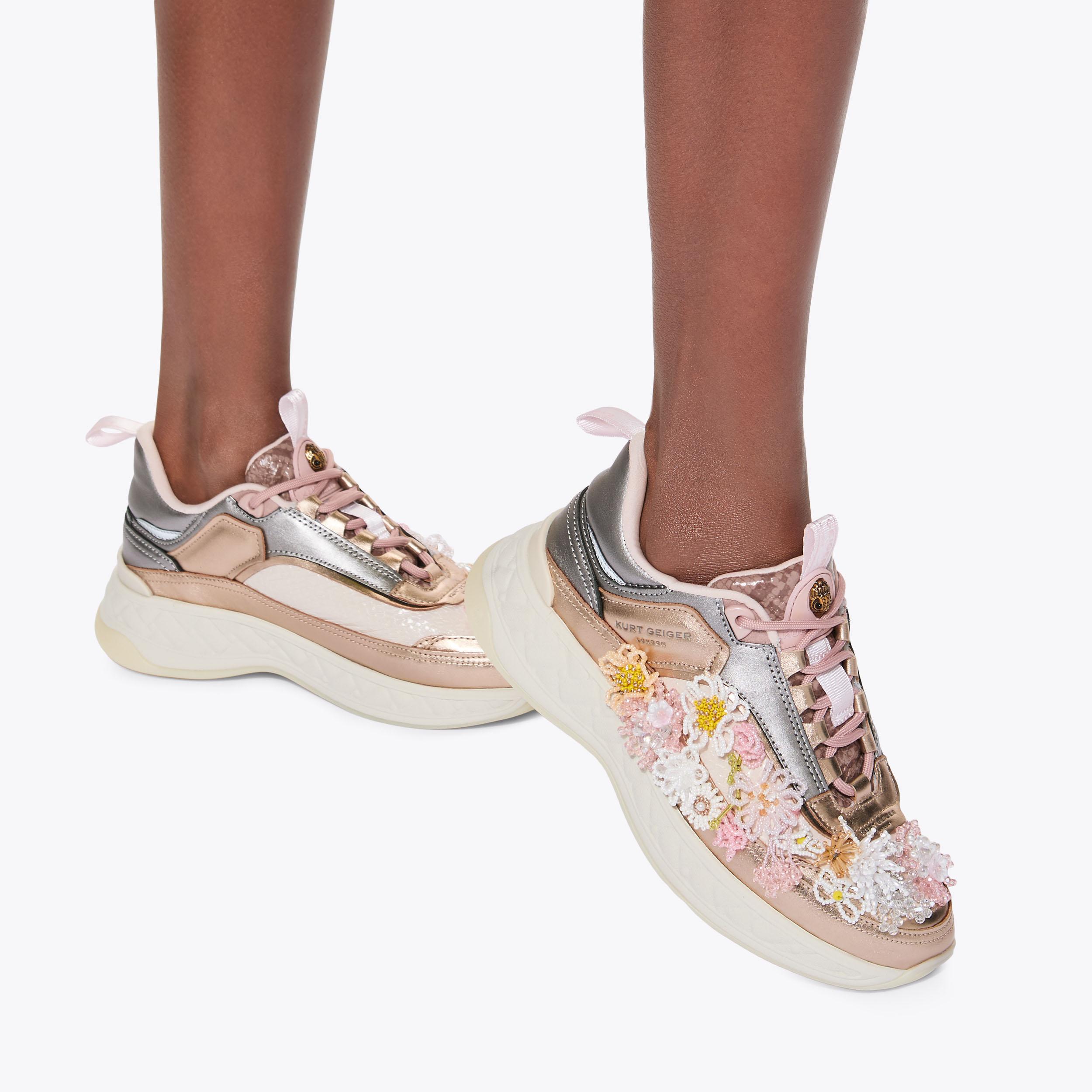 KENSINGTON SNEAKER Floral Beaded Sneaker by KURT GEIGER LONDON