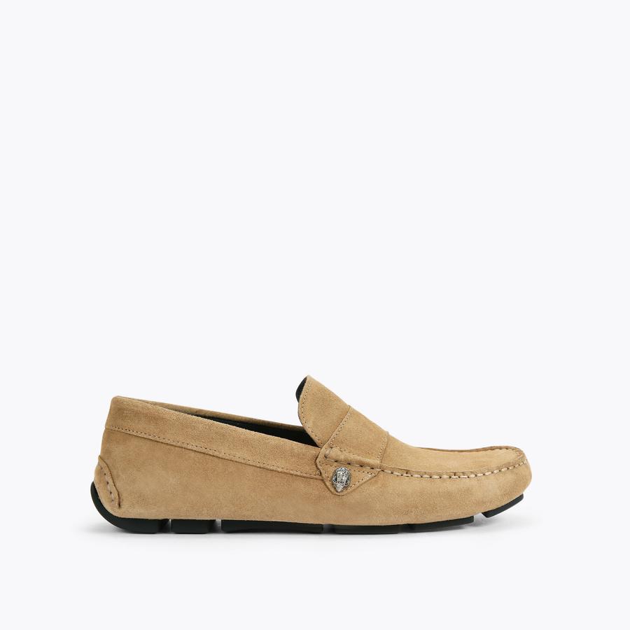 STIRLING Suede Leather Slip On Shoes by KURT GEIGER LONDON display picture 3