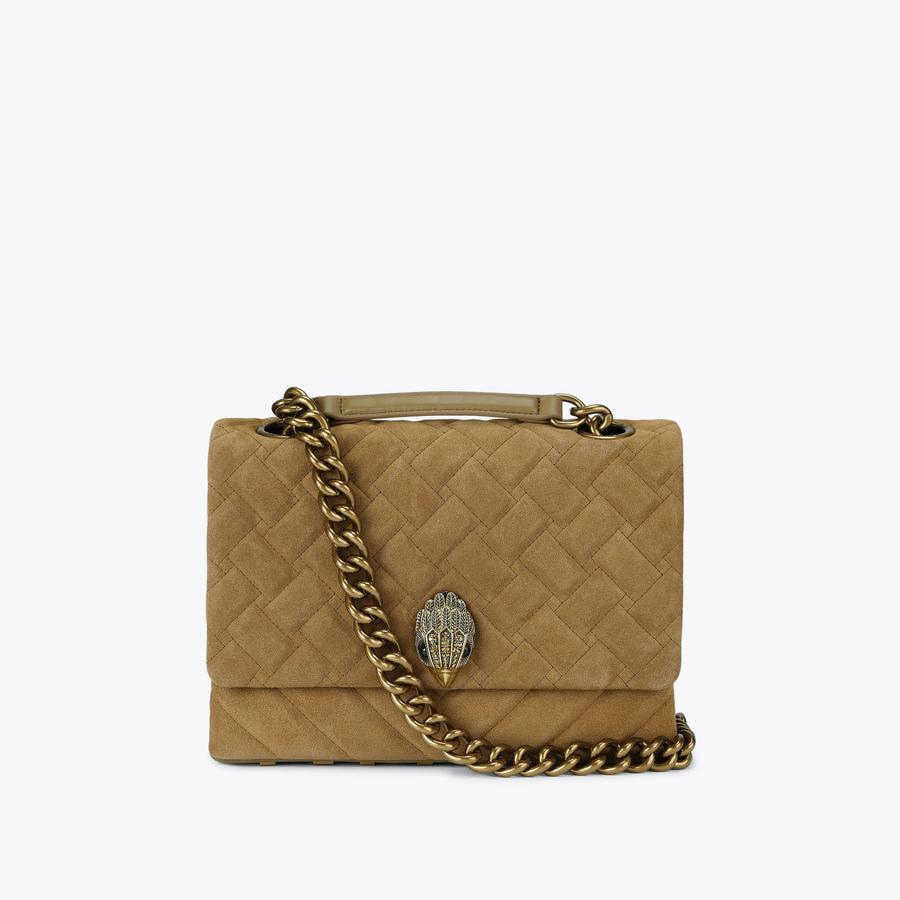 LARGE KENSINGTON KURT Cinnamon Suede Purse by KURT GEIGER LONDON