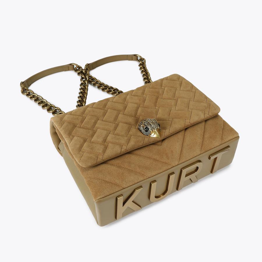 LARGE KENSINGTON KURT Cinnamon Suede Purse by KURT GEIGER LONDON