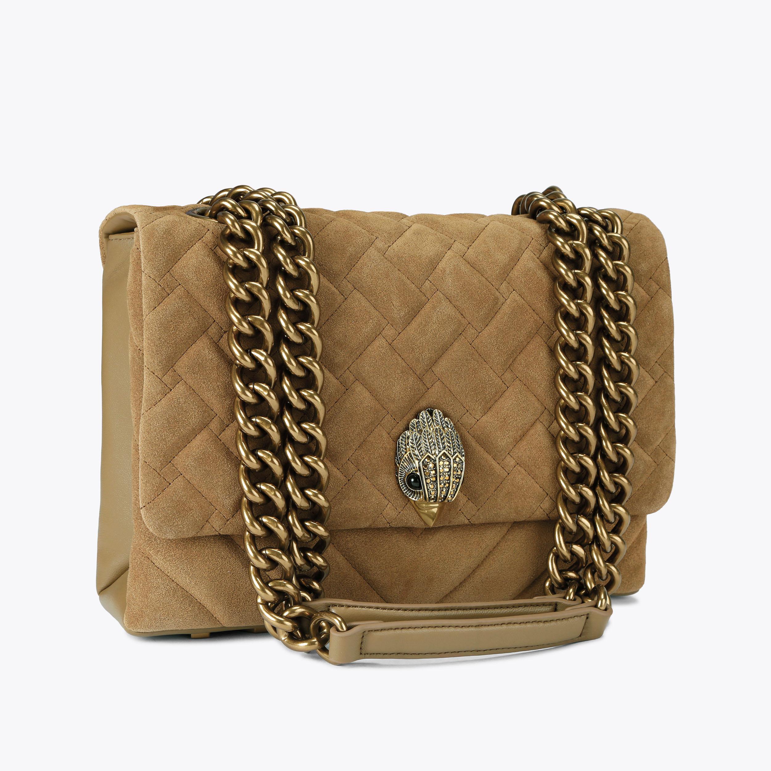 LARGE KENSINGTON KURT Cinnamon Suede Purse by KURT GEIGER LONDON