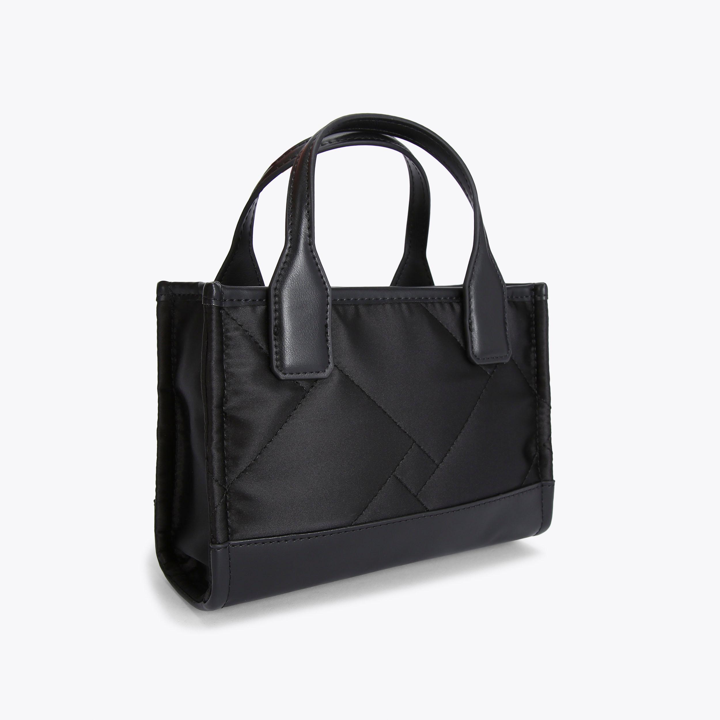 XS RECYCLED SQ SHOPPER Black Mini Tote by KURT GEIGER LONDON