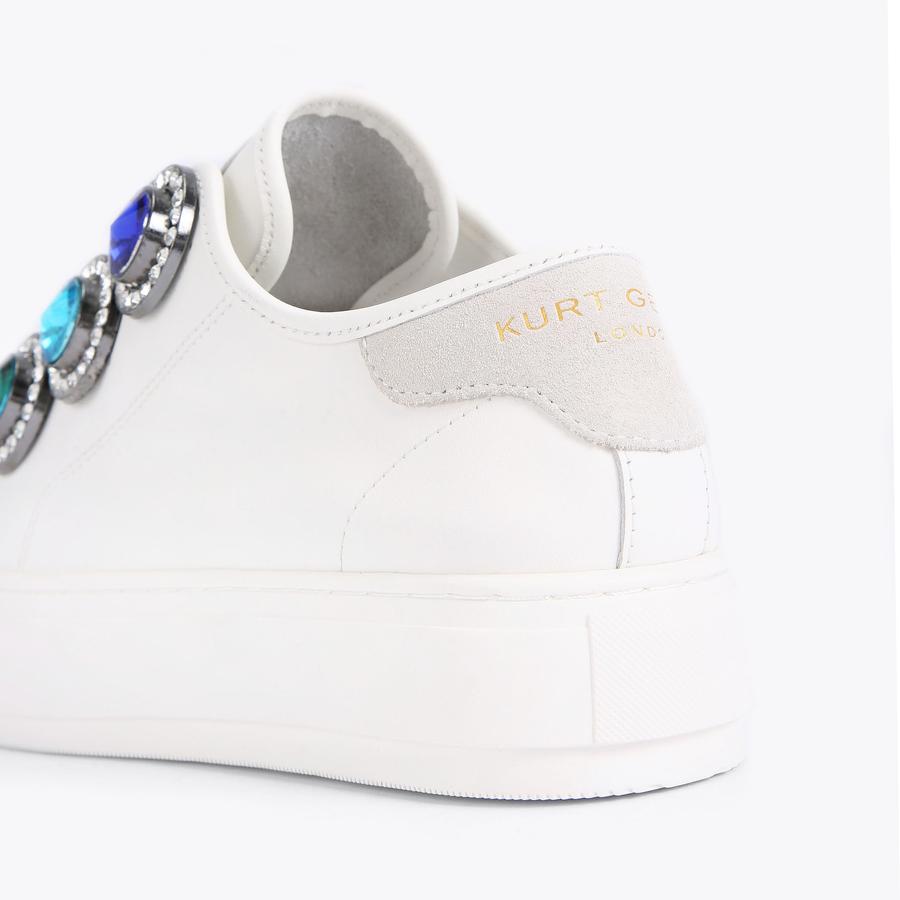 LANEY OCTAVIA White Leather Slip On Sneakers by KURT GEIGER